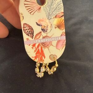 Anthropologie Gold and Crystal Earrings